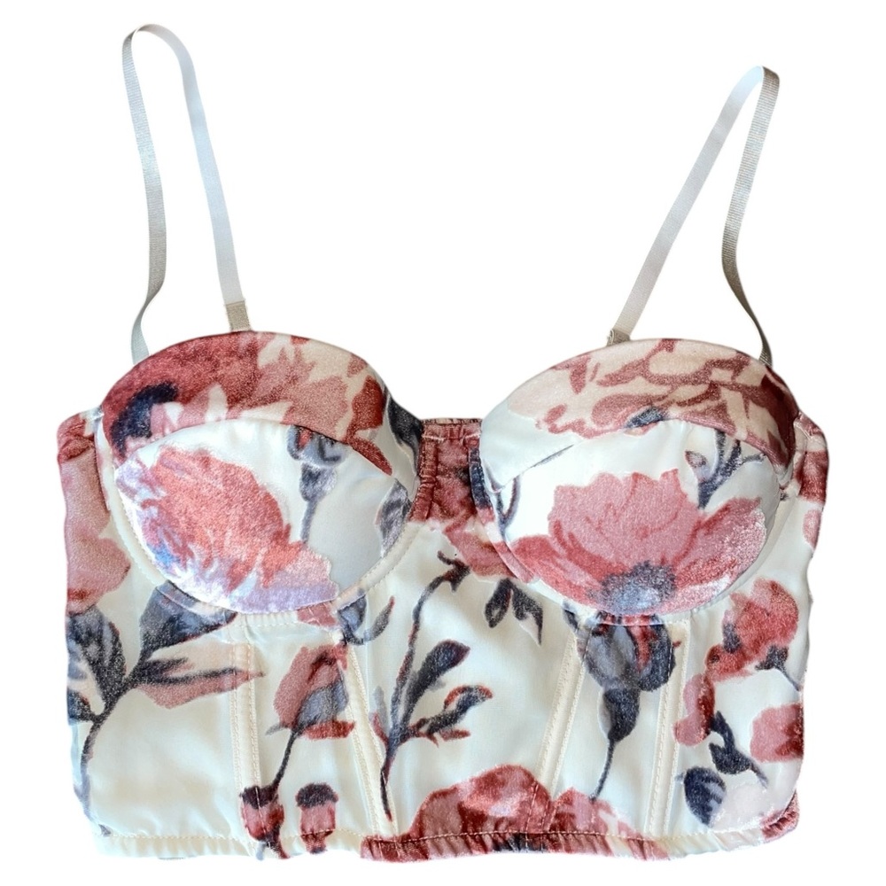 Windsor | All For Florals Velvet Burnout Bustier Corset - M - Picture 3 of 7